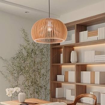 置物 tk2L ZTKGB Wooden Lantern Pendant Light, Modern Round Hanging